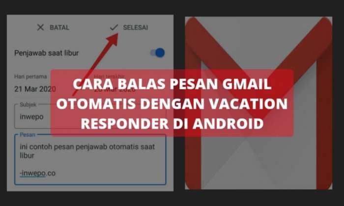 Inbox android vacation responder