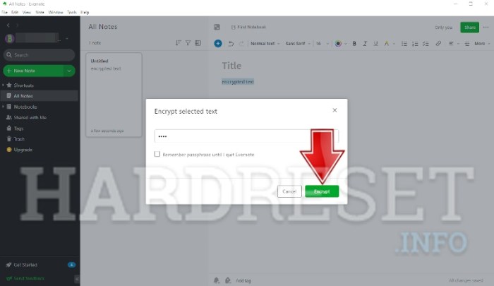 Evernote passcode lock available all users