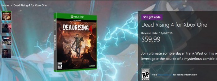 Microsoft confirms dead rising 4 release date